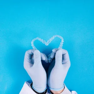 Clear Aligner trays in the shape of a heart
