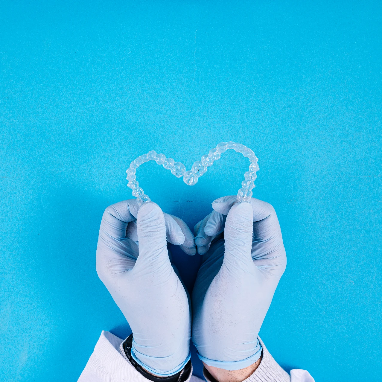 Clear Aligner trays in the shape of a heart